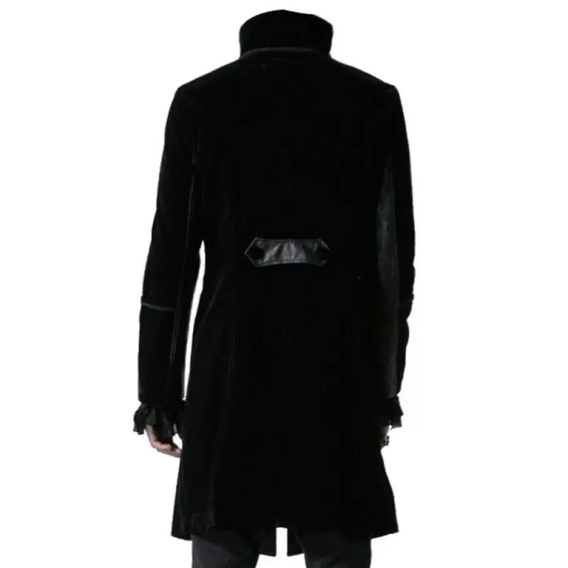 Velvet Coat Men Black Gothic Knot Overcoat Jacket (2025) Velvet Coat Men Black Gothic Knot Overcoat Jacket (2025)