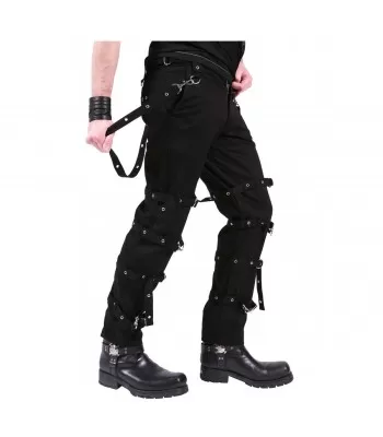 Men Gothic D Rings Pant Black Bondage Straps Trousers Punk Cyber Zip Pants Steampunk Pant (2025)