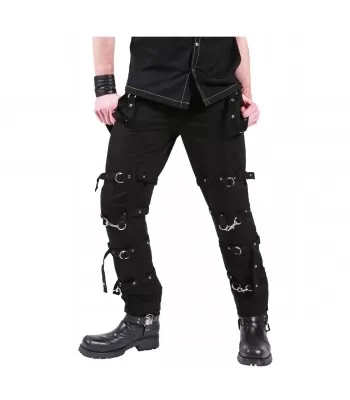 Men Gothic D Rings Pant Black Bondage Straps Trousers Punk Cyber Zip Pants Steampunk Pant (2025)