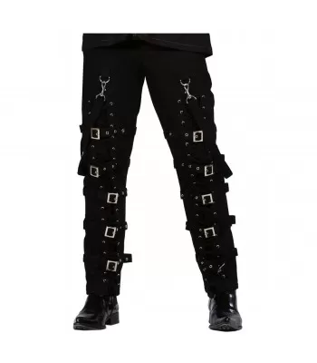 Men’s Gothic Punk Lace-Up Pants | Buckles, D-Rings & Zipper Trousers