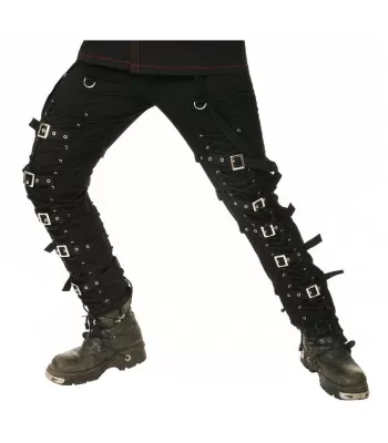 Men Gothic Threads Pant Goth Punk Cyber Black Buckle Pant Zips Straps Trousers Pants  (2025)