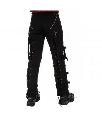 Men Gothic Threads Pant Goth Punk Cyber Black Buckle Pant Zips Straps Trousers Pants  (2025)