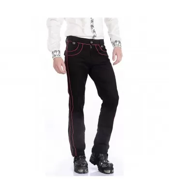 Men Black Pentagramme Red Pant Gothic Military Officer Pants Trousers  (2025)