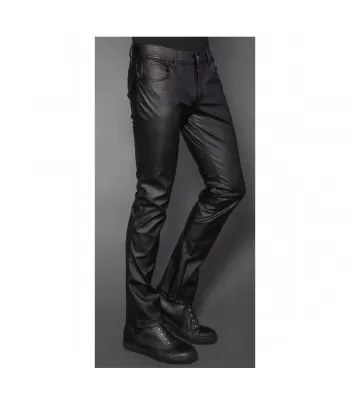 Men Gothic Pant Comfort Fit Pant Punk Black Lip Pvc Jeans Casual Pants Street wear (2025)