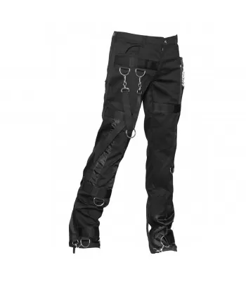 Men’s Gothic Punk Rock Pants | Buckle & Zipper Slim-Fit Gothic Trousers