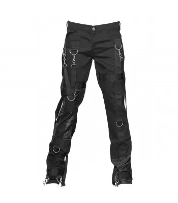 Men Gothic Denim Pant Rock Star Bondage Silk Pant Girdle Pants (2025)