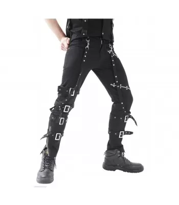 Men Gothic Bondage Pant Cotton Studs Metal Punk EMO Rock Pant  (2025)