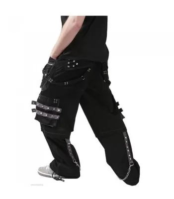 Men Black Grey Trousers Gothic Studs Metal Cotton Men Gothic Clothing (2025)