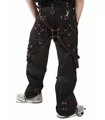 Men Gothic Pant Bondage Trouser Black Red Punk Rock Short Pants Punk Trouser Men Baggy Pants (2025)