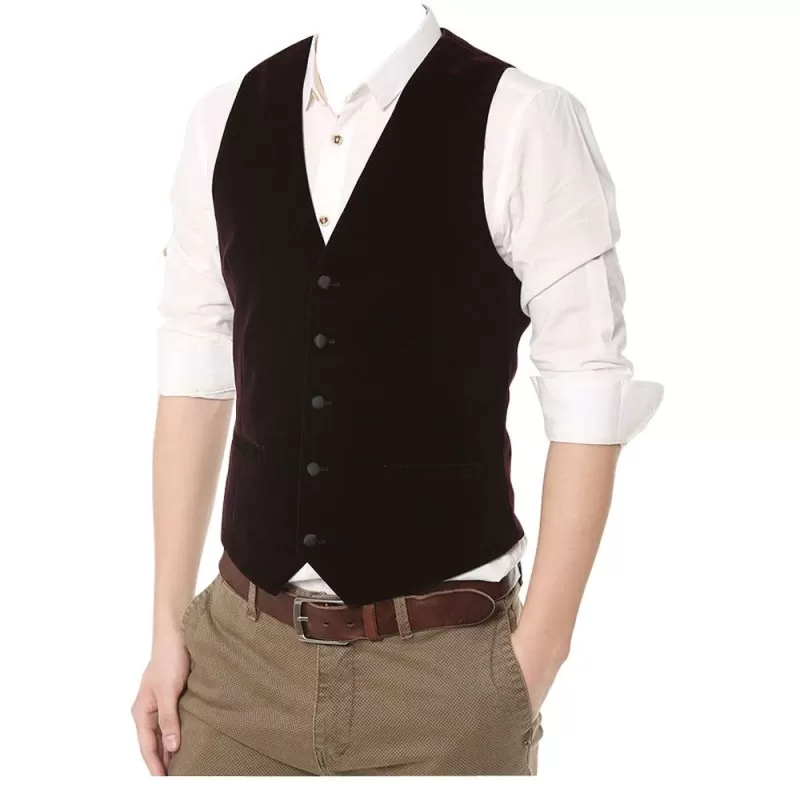Raymond Dark Maroon Vest Contemporary Fit Rayon Blend Waistcoat GA M001 GV 109