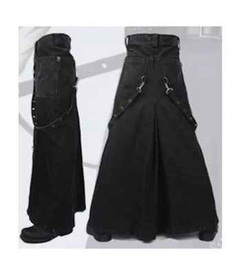 Men Tripp Gothic Long Skirt Punk Rock Maxi Kilt Techno Pants  (2025)