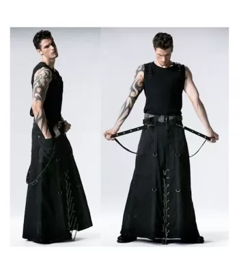 Men Tripp Gothic Long Skirt Punk Rock Maxi Kilt Techno Pants  (2025)