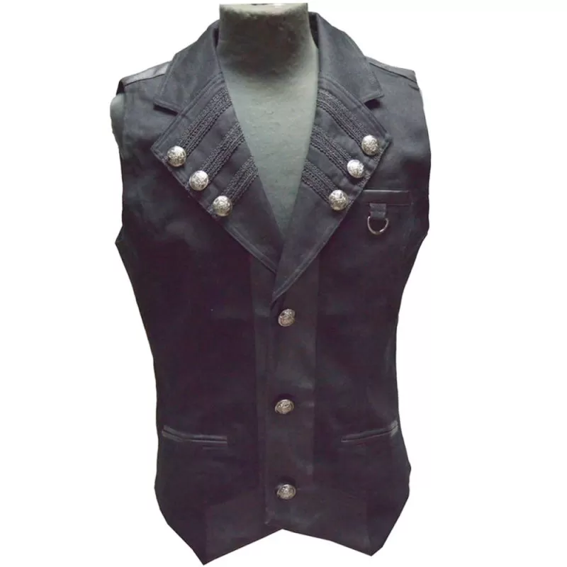 Men Pentagramme Military Style Vest Gothic Steampunk Waistcoat Vest