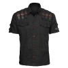 Mens Officer Short Sleeve Steampunk Shirt 