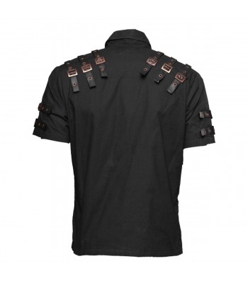 Mens Officer Short Sleeve Steampunk Shirt 