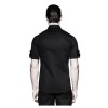 Men Gothic Shirt Military Summer Shirt Punk Style Short Sleeve Back Shirt 