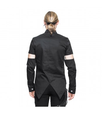 Men Gothic Dave Vanian Punk Rock Shirt | Detachable Sleeve Gothic Fashion Shirt
