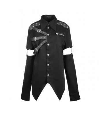 Men Gothic Devil Fashion Gothic Shirt Dave Vanian Shirt With Detachable Sleeve