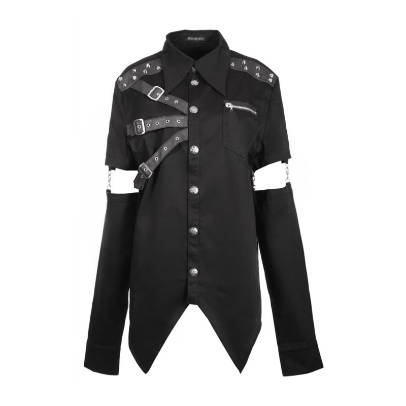 Men Gothic Devil Fashion Gothic Shirt Dave Vanian Shirt With Detachable Sleeve