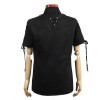 Men Gothic Shirt Steampunk Rock Industrial Military Top Shirt 