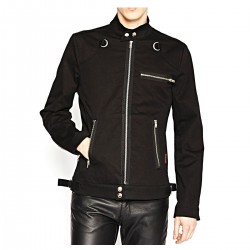 Men Motorcycle Jacket Punk Rock Black Gothic EMO Jacket 