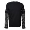 Gothic Men Shirt Top With Mesh Sleeves Punk Gothic Top