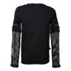 Gothic Men Shirt Top With Mesh Sleeves Punk Top 