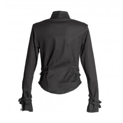 Women Dark Forest Black Long Sleeve Blouse Gothic Jacket Metal Denim Punk Women Military Shirt 
