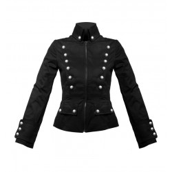 Gothic Ladys Corsair Jacket Denim Women's Vintage Military Jacket Uniform Army Jacket