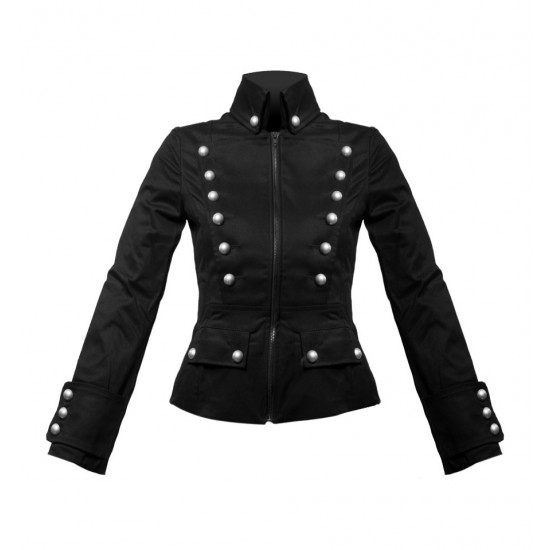 Gothic Ladys Corsair Jacket Denim Women's Vintage Military Jacket Uniform Army Jacket