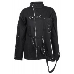 Women's Bondage Zipper Jacket Women High Neck Steampunk Gothic Cotton Jacket