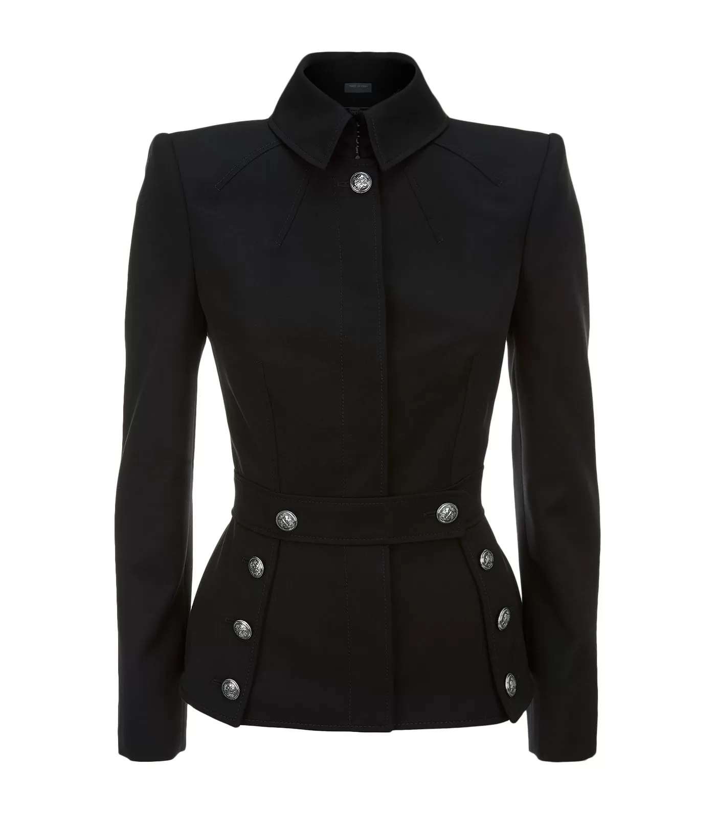 Women Military Style Coat Gothic Women Black Wool Military Style