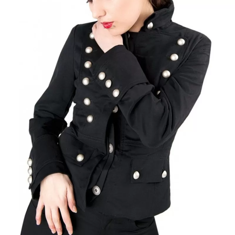 Gothic Ladys Corsair Jacket Denim Women s Vintage Military Jacket Uniform Army Jacket