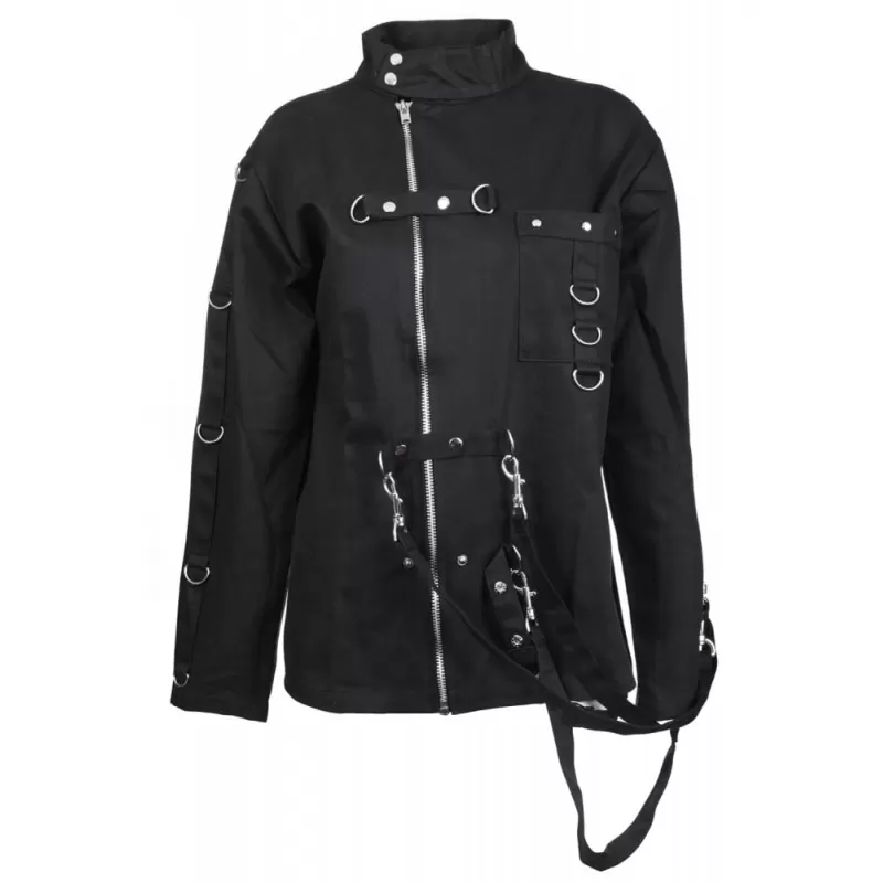 Women's Bondage Zipper Jacket Women High Neck Steampunk Gothic Cotton Jacket (2025)