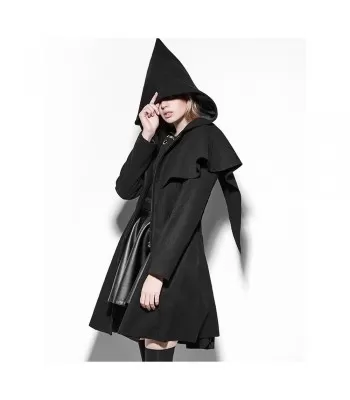 Women Gothic Lolita Zipper Hooded Witch Magic Cloak Coat (2025)