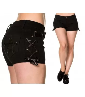Women Banned Gothic Shorts Steampunk Denim Alternative Short Skirt For Women  (2025)
