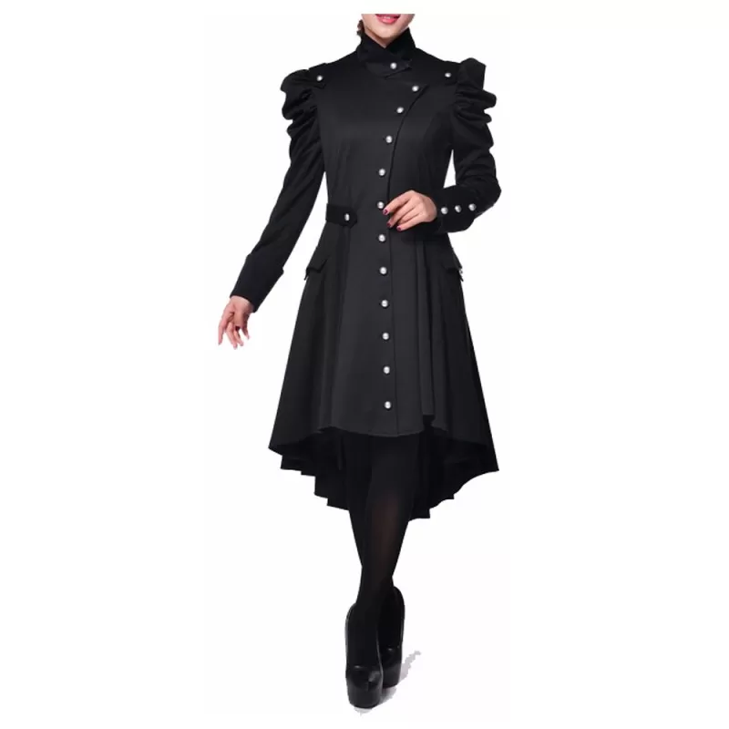 Women Gothic Victorian Style Trench Coat VTG Women Regiment Jacket