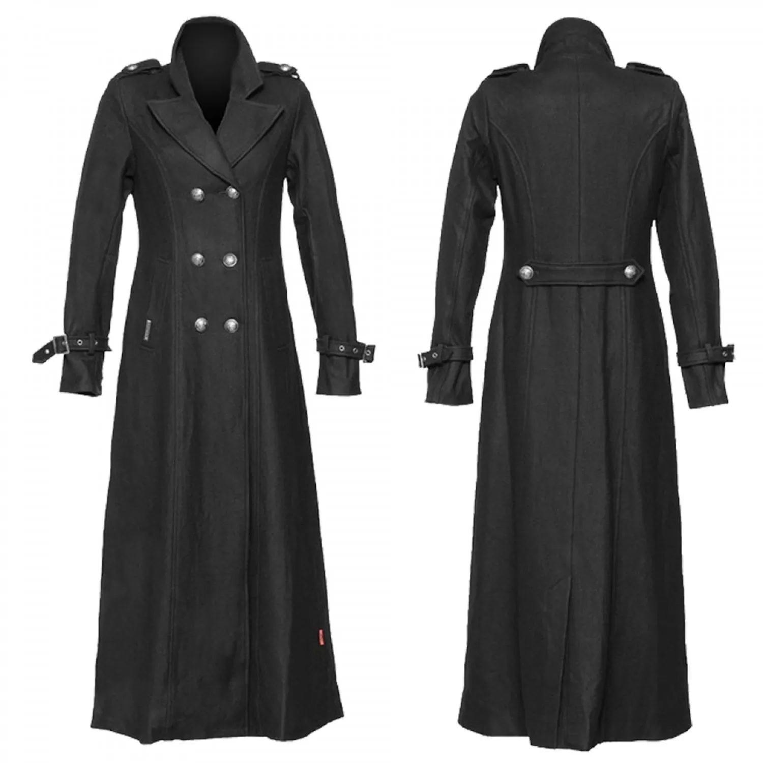 Women’s Gothic Military Long Wool Coat | Victorian Officer Style by Gothic Attitude