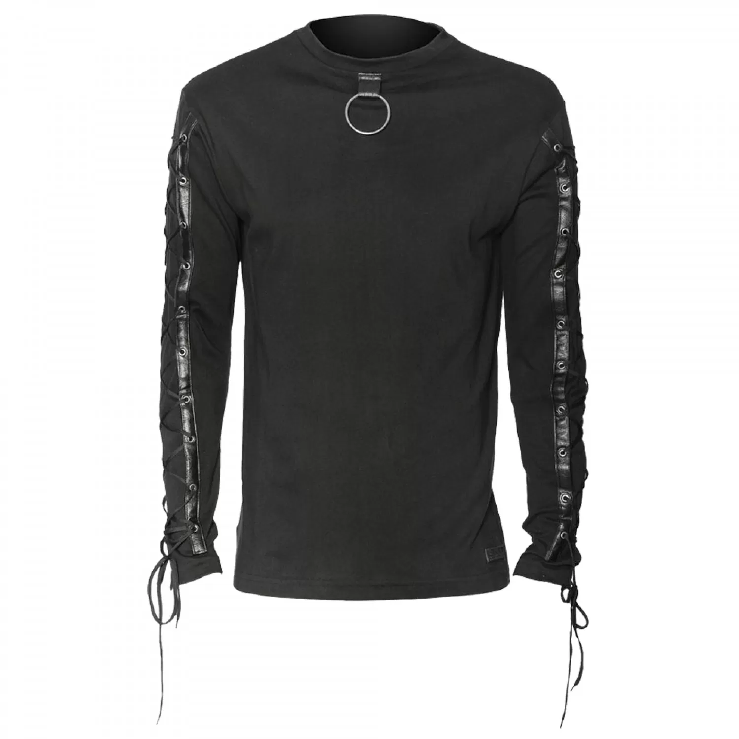 Men Black Long Sleeve Gothic Shirt Goth Emo Style with O Ring Shirts | Gothic Shirts Mens
