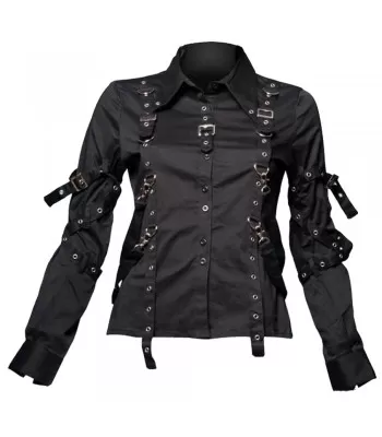 Women Black Gothic Shirt  (2025)