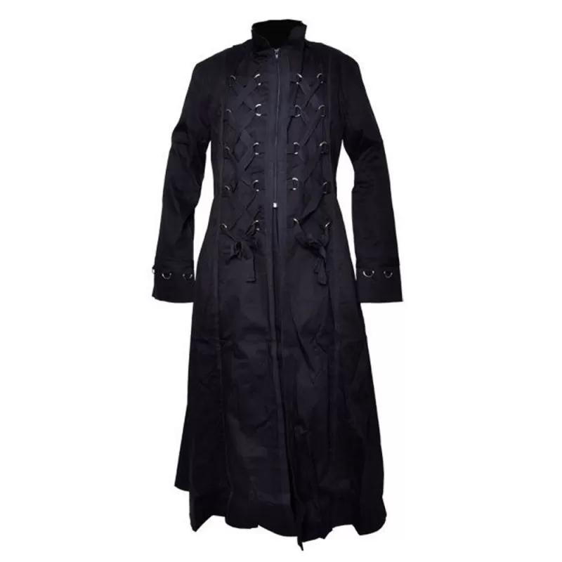 Mens Bondage Style Long Gothic Coat