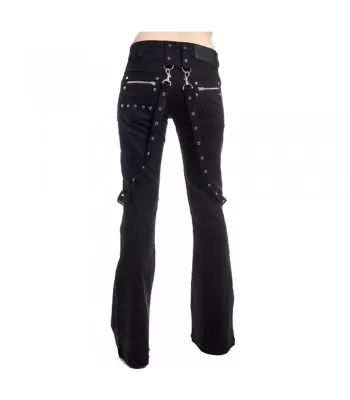 Women Pencil Pants Devil Fashion Punk Black Lace-up Skinny Pant Gothic Clothing (2025)