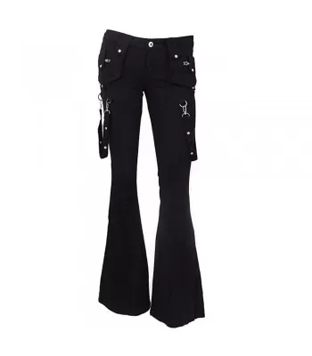 Women Pencil Pants Devil Fashion Punk Black Lace-up Skinny Pant Gothic Clothing (2025)