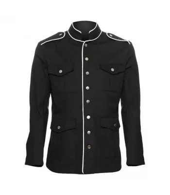 Men Military Parade Marching Drummer Jacket Gothic Army Band Jacket