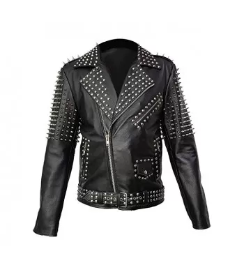 Unisex Studded Cropped Jacket Spike Jacket Punk Style Belt Leather Jacket Bold, Edgy, and Timeless (2025)