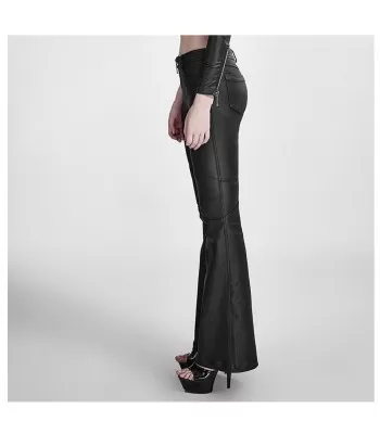 Women Gothic Steampunk Rockabilly Pants | Sexy Zipper Goth Trousers