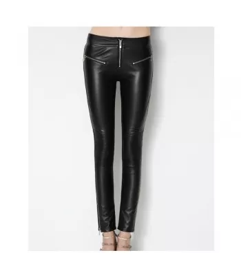 Women Leather Pant Genuine Lambskin Leather Skinny Stylish Black Pant (2025)