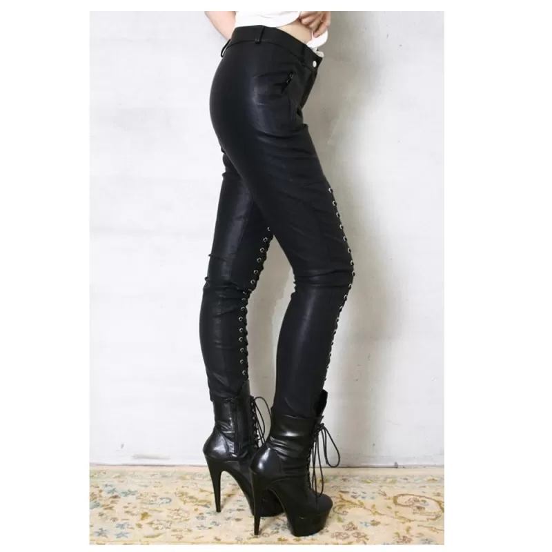 Lace up Leather Pants / Biker Leather Motorcycle Pants -  Canada