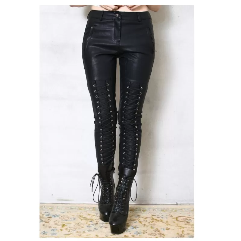 Women Punk Rock Motorcycle Biker Pants Women Gothic Pant Sale