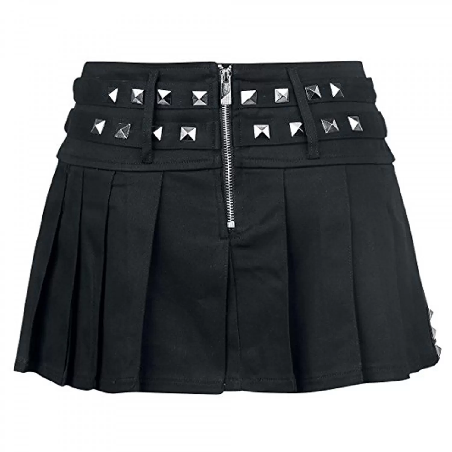Women’s Gothic Punk Skirt with Silver Chains | Metal Rock Inspired